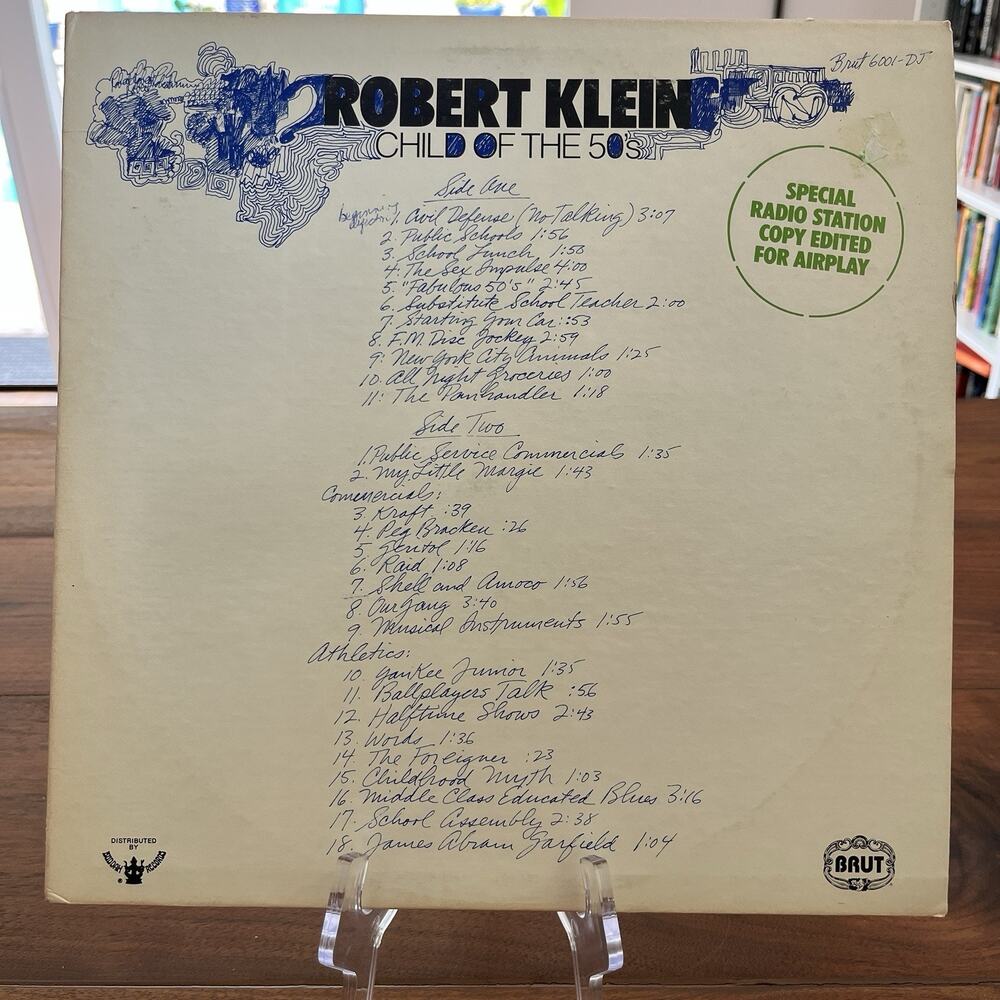 Robert Klein Child of the 50s LP 1973 Brut 6001DJ Rare Edited Radio Station Copy - Picture 2 of 12